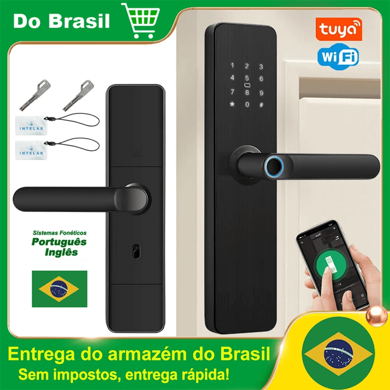 Fechadura Digital Inteligente Tuya ( Chave Física e Senha)