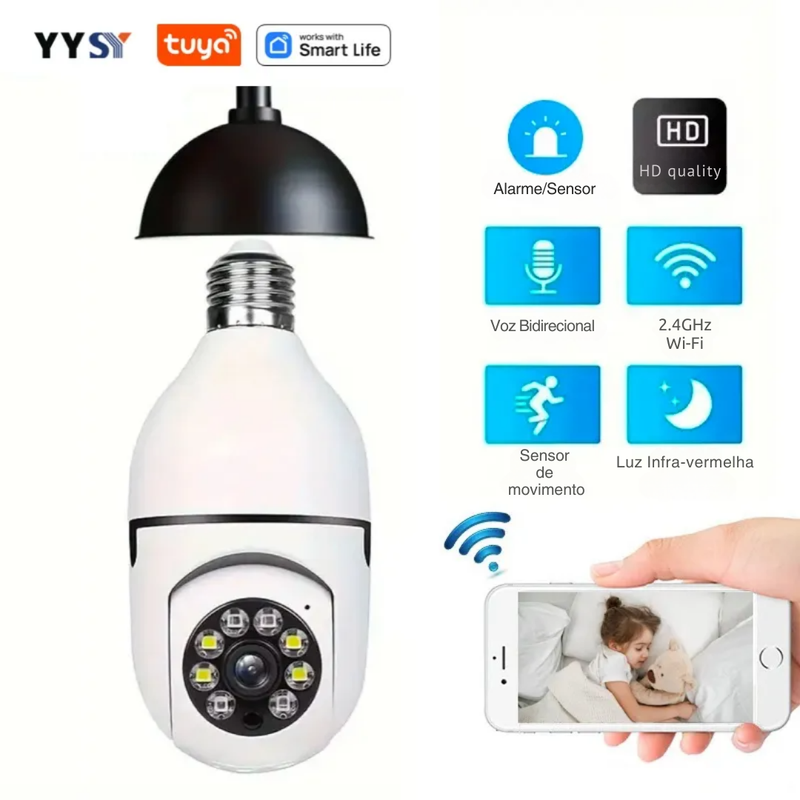 Câmera de Segurança Tuya Smart Full HD ( Acesso Remoto Pelo Celular )