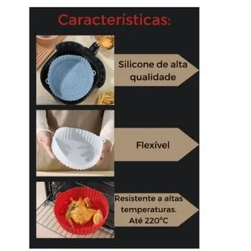 Forma de Silicone para Air Fryer e Forno Reutilizável