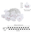 Cordão de Luz LED com Nuvens/Estrelas