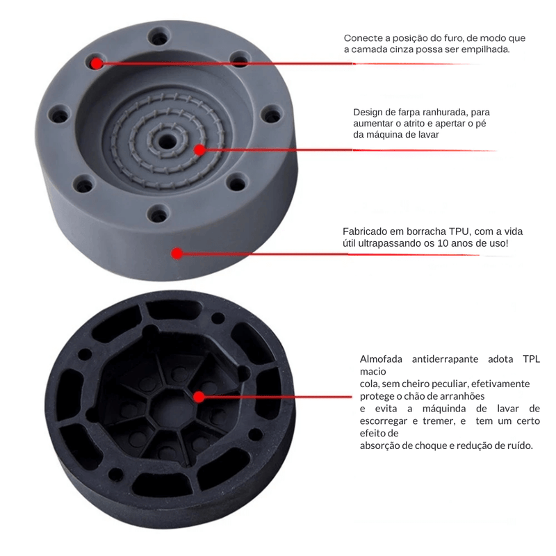 Almofadas Anti-vibração para Máquina de Lavar  ( 4 un. )