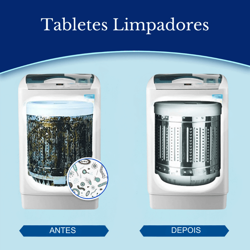 20 Tabletes Limpadores para Máquina de Lavar - R$5,49 Cada